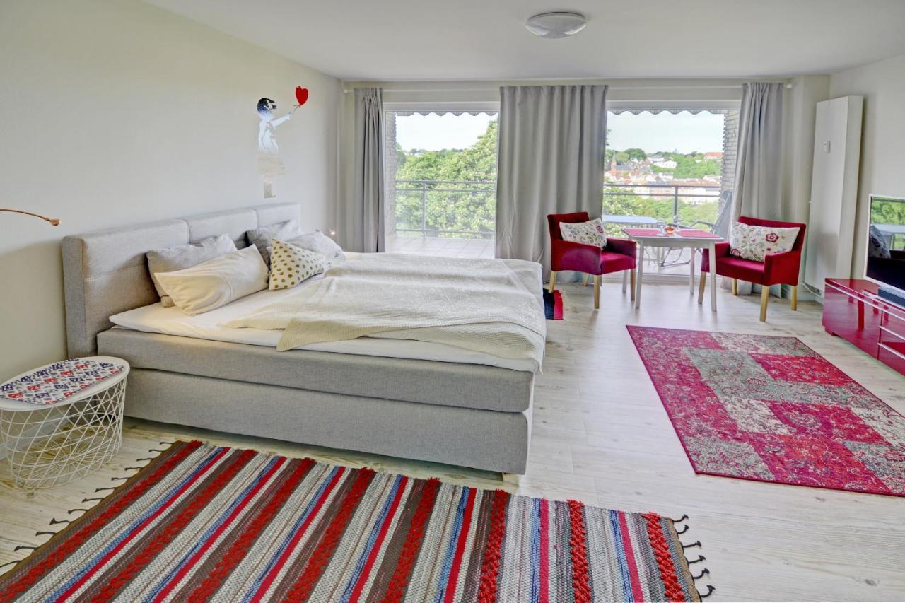 Fewo1846 - Flensview - Komfortables Studioapartment Mit Balkon Und Hafenblick Flensburg Ngoại thất bức ảnh